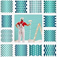 12 Juegos Plantillas Geométricas de Panal Plantillas de Pintura Artística para Decoración de Piso de Pared Muebles…